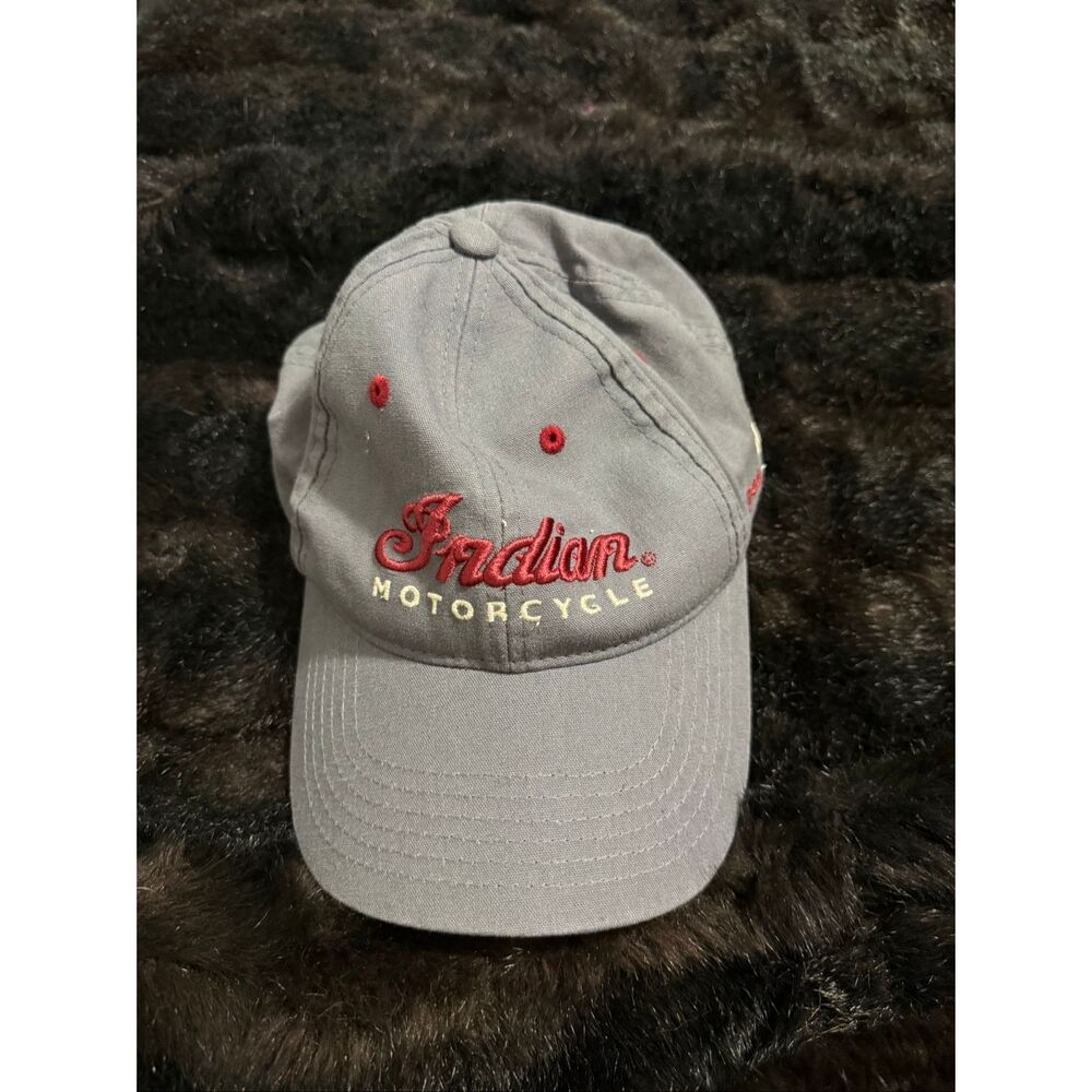 Grey Indian Motorcycle Baseball Cap Hat Adjustable embroidered
